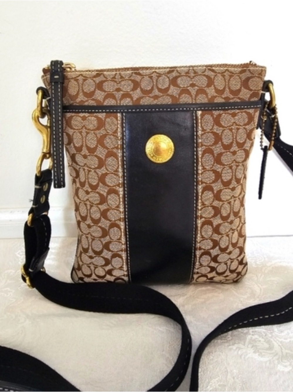 Coach Brown and Black Crossbody Bag
